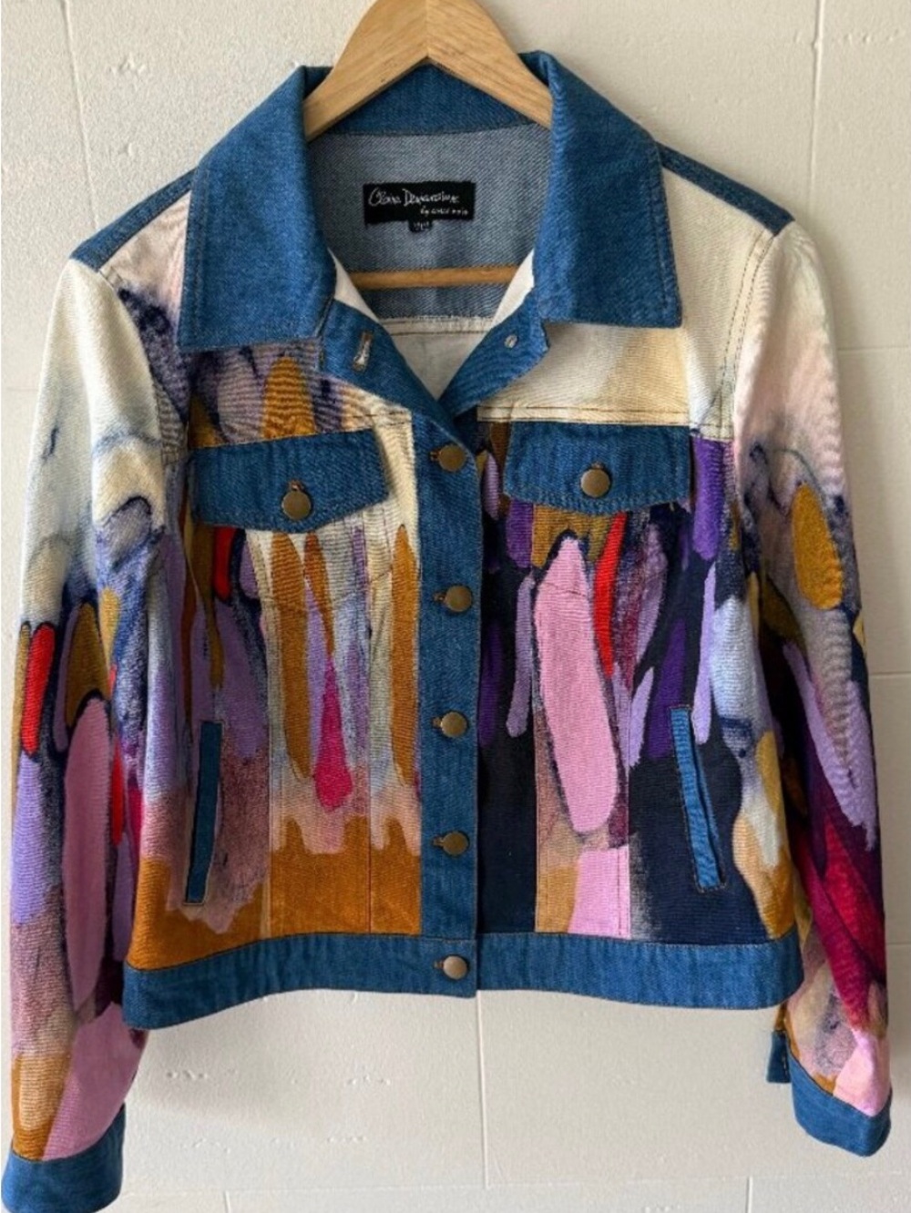 Claire Desjardin | Multicolor Artsy Maximalist Denim Jacket | Medium
